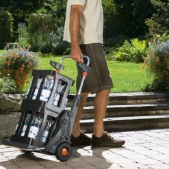 Onirique - Chariot De Jardin - Chariot De Jardin Mobile - Chariot De Transport Multifonctionnel Pour Le Jardin Avec Porte-Sac Intégré - Roues De Protection De Gazon - Couvercle Et Sac Poubelle -Vendite Pelouse Pro 1200x1200 1308