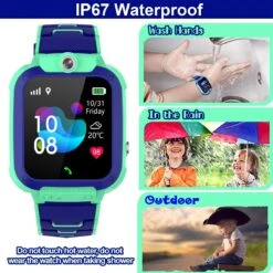 Cadeau FÊTE DES PÈRES - Cadeaux Papa - Montre GPS Enfant - Avec Appareil Photo Et Téléphone - Tracker Gps Enfants Chat Et Vélo - IP68 Étanche 2G Enfants Smart Watch Compatible Avec IOS Android, Avec -Vendite Pelouse Pro 1200x1200 1331