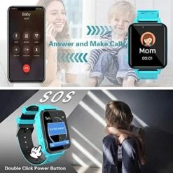 Cadeau FÊTE DES PÈRES - Cadeaux Papa - GPS Smartwatch Tracker - Étanche IP68 Pour Enfants - Smartwatch Pour Enfants Avec Fonction LBS SOS - Téléphone Mobile Écran Tactile Appel Vocal Chat Digi -Vendite Pelouse Pro 1200x1200 1338