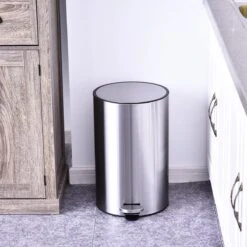 HOMCOM Prullenbak Poubelle Poubelle à Pédale Poubelle Intérieure 20 L Fermeture Amortie Inox PP Soft -Vendite Pelouse Pro 1200x1200 1356