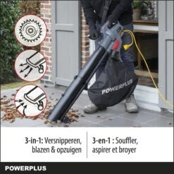 Souffleur à Feuilles Powerplus POWEG9013 - 3300W - Soufflage / Aspiration / Déchiquetage - Avec Sac De Collecte De 40L -Vendite Pelouse Pro 1200x1200 1516