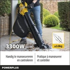 Souffleur à Feuilles Powerplus POWXG4038 - 3300W - Soufflage / Aspiration / Déchiquetage - Avec Sac De Collecte De 45L -Vendite Pelouse Pro 1200x1200 1519