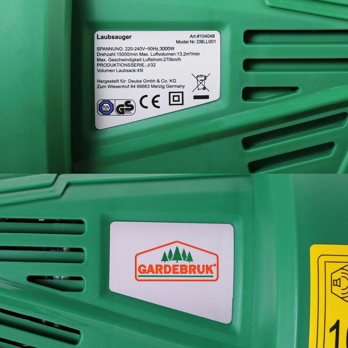 Souffleur à Feuilles, Aspirateur à Feuilles, Broyeur, Hachoir à Feuilles, 3 En 1 6 Souffleur à Feuilles, Aspirateur à Feuilles, Broyeur, Hachoir à Feuilles, 3 En 1 – Image 6