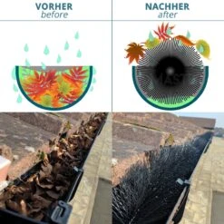 Smartpeas - Brosse De Gouttière Pour La Protection Des Feuilles, Des Oiseaux Et Des Martres - 4-24M De Long, 12 Cm De Diamètre En Zwart + Gants De Jardin -Vendite Pelouse Pro 1200x1200 1673