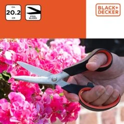 Black & Decker Ciseaux à Fleurs BLACK+DECKER - Ciseaux De Jardin Multifonctions - Lame De Coupe En Acier - Manche En Plastique - Coupe-fleurs Et Sécateur - Zwart/ Oranje -Vendite Pelouse Pro 1200x1200 174