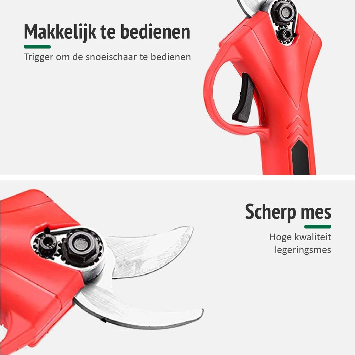 Sécateur à Batterie Foumt SS-2 - Sécateur électrique - Taille-haie électrique - Sécateur - Mini Tronçonneuse - Étui Inclus - Batterie Extra - Rouge 3 Sécateur à Batterie Foumt SS-2 - Sécateur électrique - Taille-haie électrique - Sécateur - Mini Tronçonneuse - Étui Inclus - Batterie Extra - Rouge – Image 3