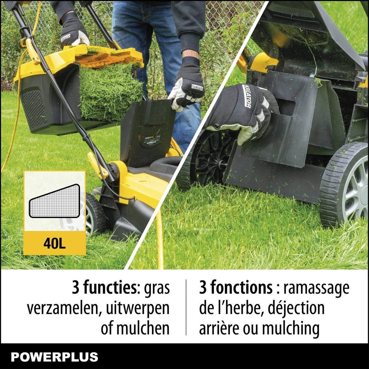 Powerplus POWXG6251 - Tondeuse à Gazon - 1600 W - Largeur De Coupe 38 Cm - électrique 3 Powerplus POWXG6251 - Tondeuse à Gazon - 1600 W - Largeur De Coupe 38 Cm - électrique – Image 3