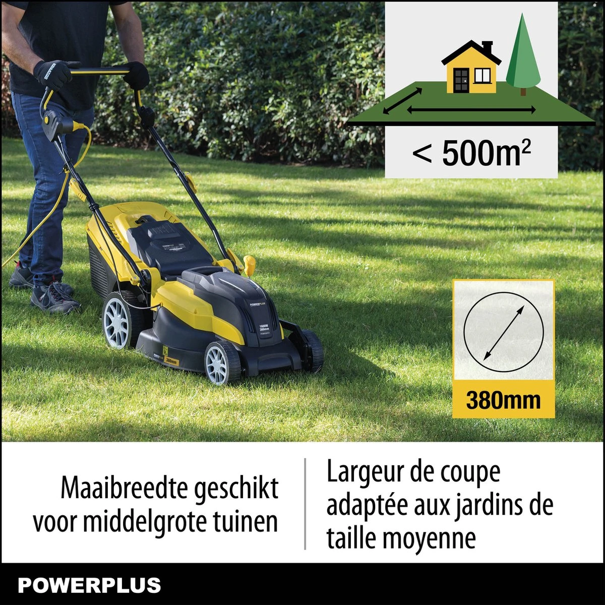 Powerplus POWXG6251 - Tondeuse à Gazon - 1600 W - Largeur De Coupe 38 Cm - électrique 6 Powerplus POWXG6251 - Tondeuse à Gazon - 1600 W - Largeur De Coupe 38 Cm - électrique – Image 6