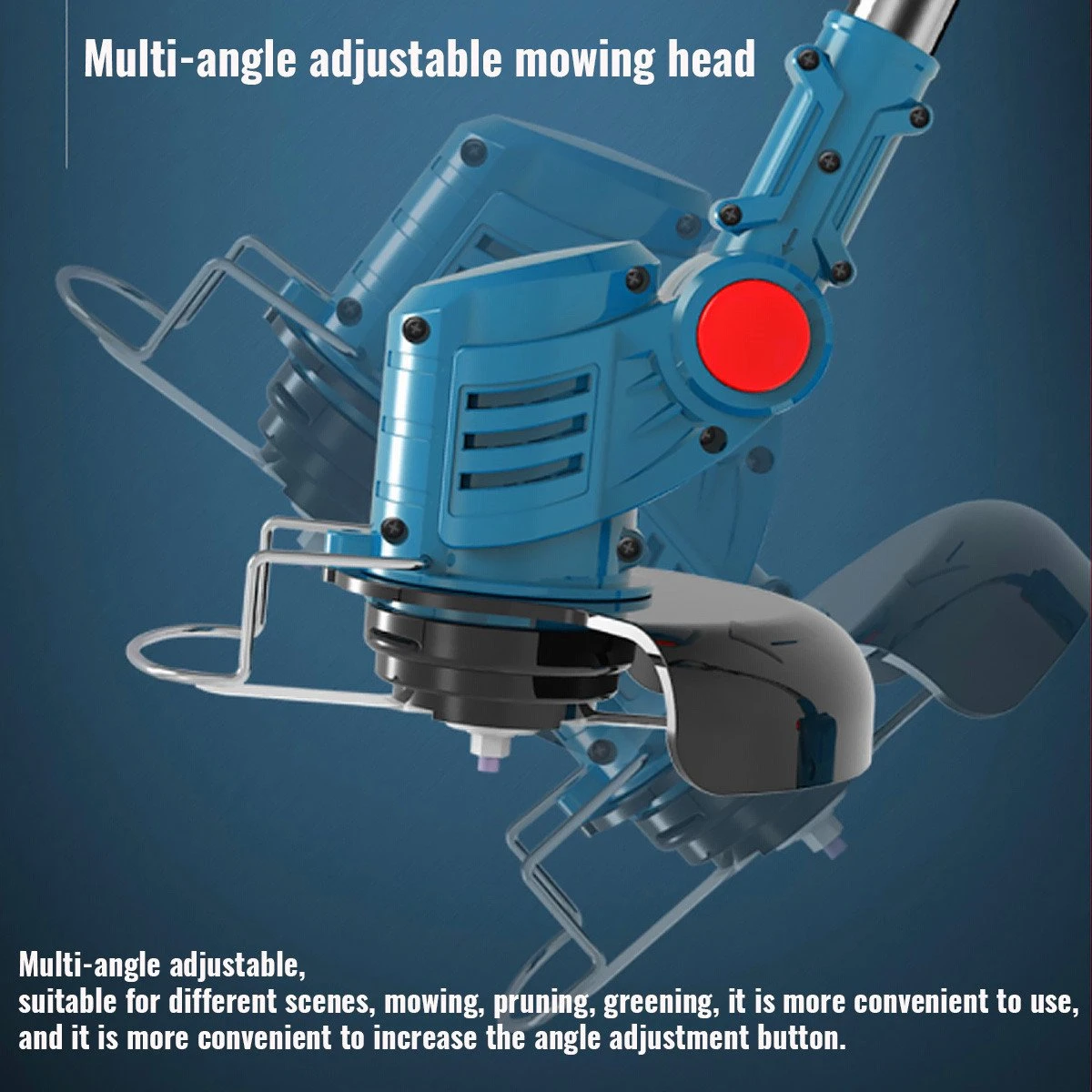 Tondeuse à Gazon Coupe-herbe- Tondeuse à Gazon électrique Sans Fil Rechargeable - Tondeuse à Gazon Rotative - Tondeuse à Gazon - Poignée Réglable - Avec 2 Piles - Pour La Coupe De Pelouse De Jardin - Blauw 6 Tondeuse à Gazon Coupe-herbe- Tondeuse à Gazon électrique Sans Fil Rechargeable - Tondeuse à Gazon Rotative - Tondeuse à Gazon - Poignée Réglable - Avec 2 Piles - Pour La Coupe De Pelouse De Jardin - Blauw – Image 6