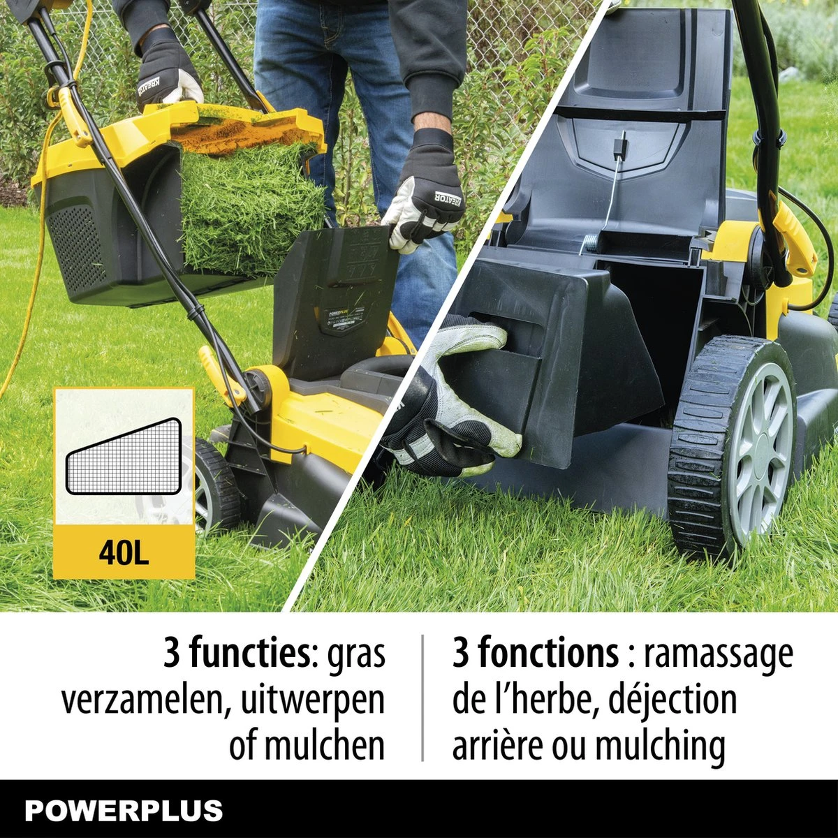 Tondeuse à Gazon Powerplus POWXG6281 - 2000 W - Largeur De Coupe De 42 Cm 3 Tondeuse à Gazon Powerplus POWXG6281 - 2000 W - Largeur De Coupe De 42 Cm – Image 3
