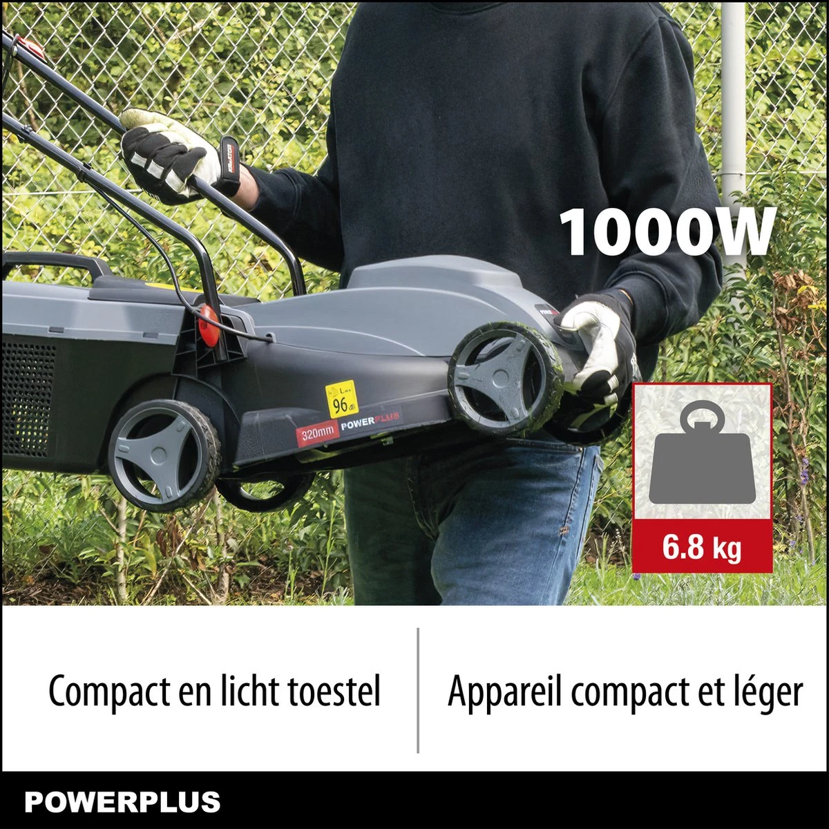 Powerplus POWEG63703 - Tondeuse à Gazon - 1000 W - Largeur De Coupe 32 Cm - Bac De Ramassage 30L - électrique 3 Powerplus POWEG63703 - Tondeuse à Gazon - 1000 W - Largeur De Coupe 32 Cm - Bac De Ramassage 30L - électrique – Image 3