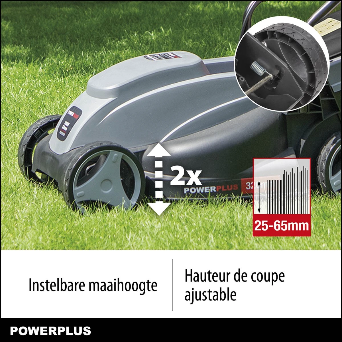 Powerplus POWEG63703 - Tondeuse à Gazon - 1000 W - Largeur De Coupe 32 Cm - Bac De Ramassage 30L - électrique 6 Powerplus POWEG63703 - Tondeuse à Gazon - 1000 W - Largeur De Coupe 32 Cm - Bac De Ramassage 30L - électrique – Image 6