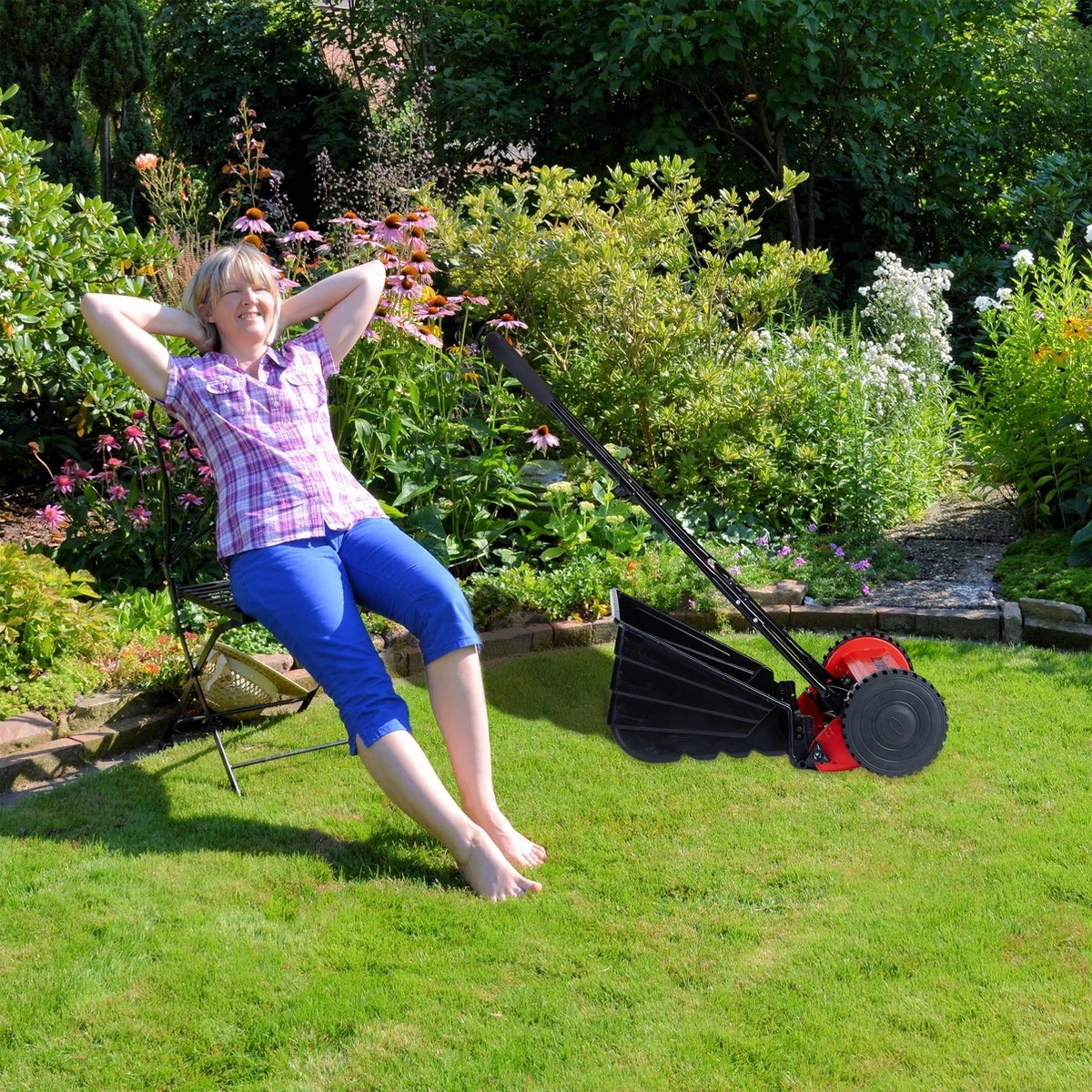 Tondeuse à Gazon Relaxdays Avec Collecteur - Tondeuse à Gazon Manuelle - Tondeuse à Bobine - Tondeuse à Gazon 3 Tondeuse à Gazon Relaxdays Avec Collecteur - Tondeuse à Gazon Manuelle - Tondeuse à Bobine - Tondeuse à Gazon – Image 3