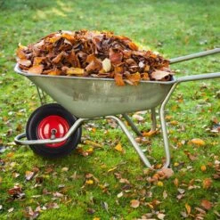 Relaxdays 2x Roue De Brouette Caoutchouc - Roue De Wagon Avec Essieu - Pneu Anti-crevaison Jante Acier Bleu -Vendite Pelouse Pro 1200x1200 555