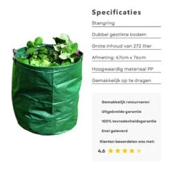 Cheqo® XL Sac à Déchets De Jardin - Sac à Déchets De Jardin - Seau à Déchets De Jardin - Sac à Mauvaises Herbes - Jardinage - Sac à Déchets Verts - 272 Litres -Vendite Pelouse Pro 1200x1200 644
