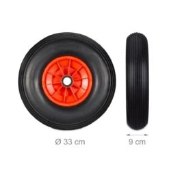 Roue De Brouette Relaxdays Anti Crevaison - 4.00-6 - Roue De Secours - PU - Complète - 3 Adaptateurs Noir-rouge -Vendite Pelouse Pro 1200x1200 699