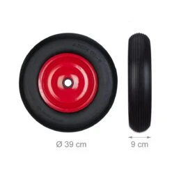 Roue De Brouette Relaxdays Anti Crevaison - 4.80 4.00-8 - 3 Adaptateurs - Jante Acier - Complet Noir-rouge -Vendite Pelouse Pro 1200x1200 728