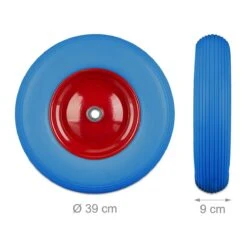 Roue De Brouette Relaxdays 4.80 4.00-8 - Roue De Secours - Pneu En Caoutchouc - Chariot De Roue De Charrette à Main Blauw-rouge -Vendite Pelouse Pro 1200x1200 870