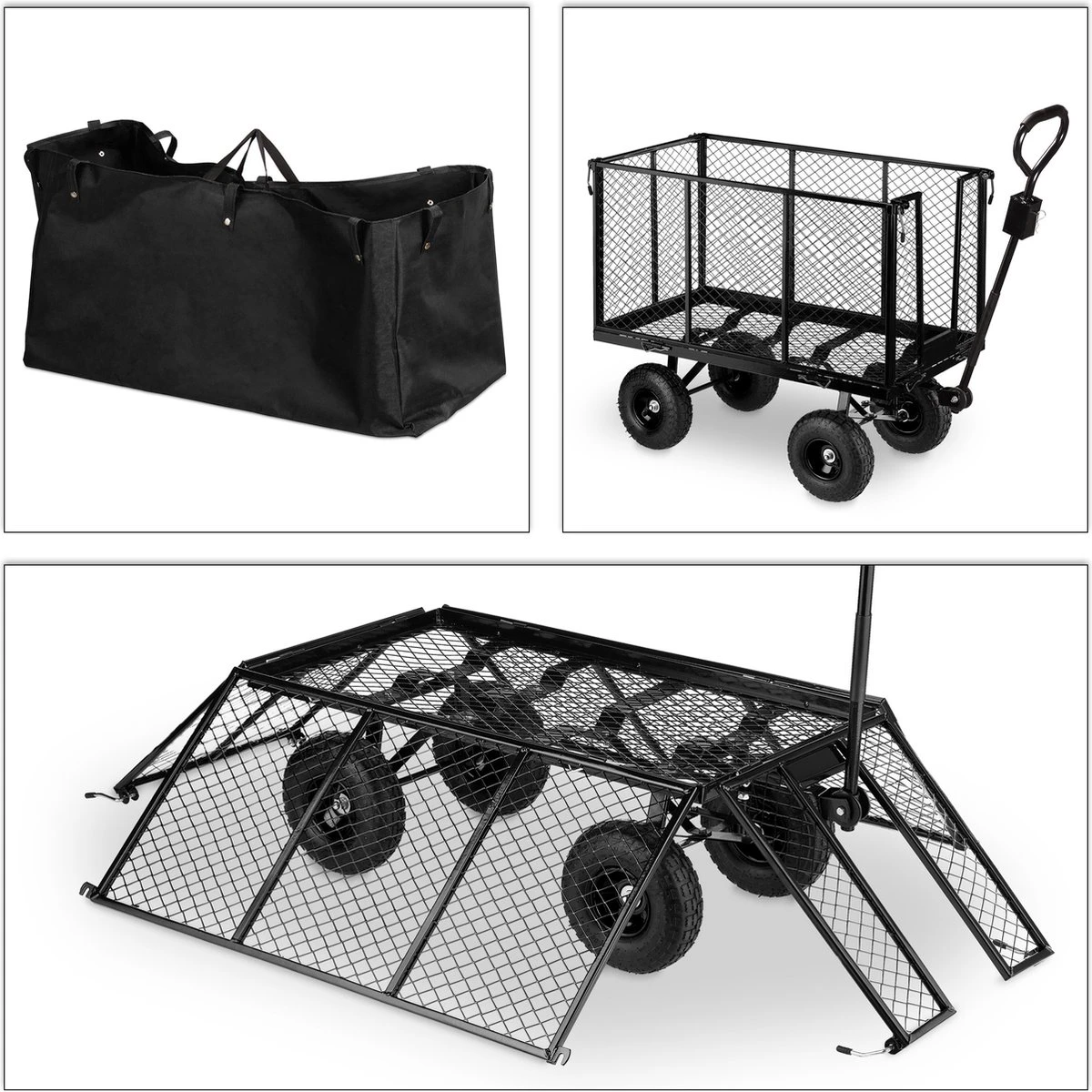 Chariot De Plage Relaxdays Avec Pneumatiques - 500 Kg - Chariot De Transport - Chariot De Jardin - Chariot De Plage 9 Chariot De Plage Relaxdays Avec Pneumatiques - 500 Kg - Chariot De Transport - Chariot De Jardin - Chariot De Plage – Image 9