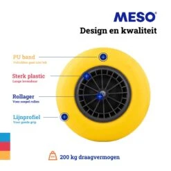 MESO Roue De Brouette Anti Fuite - 4.80/4.00-8 - Pneu Massief PU - Roue Anti-Fuite Avec Axe 130mm - Pneu De Brouette 4.80/400 Pour Brouette -Vendite Pelouse Pro 1200x1200 920