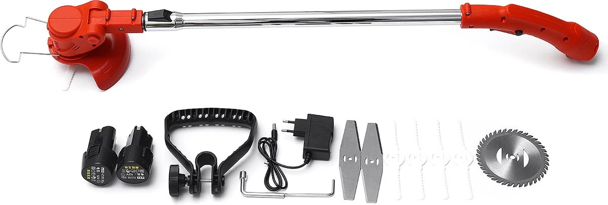 Tondeuse à Gazon DrillPro - Coupe- Coupe-herbe électriques - Tondeuse à Gazon - Tondeuse à Gazon - Sans Fil - Poignée Réglable - Avec 2 Piles Et Chargeur - Pour Tailler La Pelouse De Jardin - Rouge 7 Tondeuse à Gazon DrillPro - Coupe- Coupe-herbe électriques - Tondeuse à Gazon - Tondeuse à Gazon - Sans Fil - Poignée Réglable - Avec 2 Piles Et Chargeur - Pour Tailler La Pelouse De Jardin - Rouge – Image 7