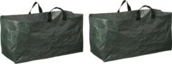 2x Sacs à Déchets / Poubelle Vert Coffre Carré Pliable 225 Litres - Sacs De Jardinage De Jardin - Nettoyage / Rangement De Jardin - Entretien De Pelouse