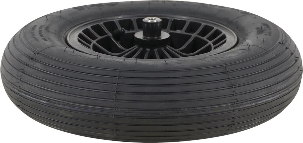 FORT Roue De Brouette 400x100mm Avec Pneumatique 2Ply, Jante Plastique Zwart, Longueur Axe 130 Mm Et Ø 20mm 3 FORT Roue De Brouette 400x100mm Avec Pneumatique 2Ply, Jante Plastique Zwart, Longueur Axe 130 Mm Et Ø 20mm – Image 3