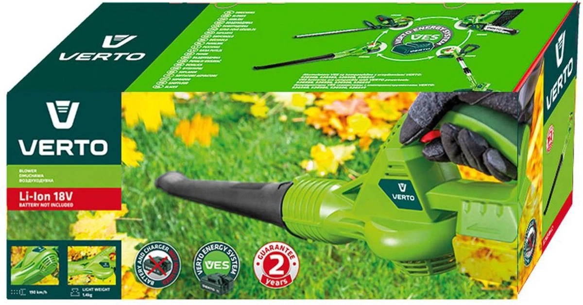 Souffleur De Feuilles à Batterie VES Verto 18V Avec 2x Batterie 2000mAh + Chargeur 4 Souffleur De Feuilles à Batterie VES Verto 18V Avec 2x Batterie 2000mAh + Chargeur – Image 4