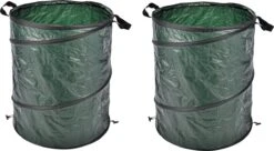 HI 2x Sac Poubelle De Jardin Pop-up Vert 130 Litres - Sacs De Jardinage Poubelle De Jardin Pliables - Nettoyage / Rangement Jardin - Entretien Jardin