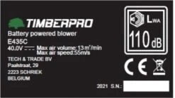 TIMBERPRO - Souffleur électrique 40V, Batterie 4A + Chargeur / Souffleur électrique 40V, Batterie 4A + Chargeur 17 TIMBERPRO - Souffleur électrique 40V, Batterie 4A + Chargeur / Souffleur électrique 40V, Batterie 4A + Chargeur -Vendite Pelouse Pro 1200x676 1