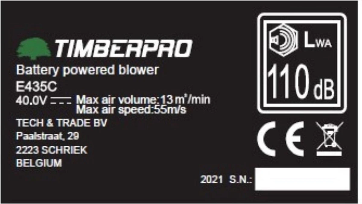TIMBERPRO - Souffleur électrique 40V, Batterie 4A + Chargeur / Souffleur électrique 40V, Batterie 4A + Chargeur 5 TIMBERPRO - Souffleur électrique 40V, Batterie 4A + Chargeur / Souffleur électrique 40V, Batterie 4A + Chargeur – Image 5