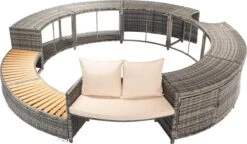 Steps Rondes De Jardin Pour Spa Avec Rangement Intégré - Bordure Avec Rangement Et Siège - Pour Hot De Piscine Spa Spa - Poly Rotin Grijs Bois Dur Rond En Acier Enduit De Poudre Taille Intérieure 203 Cm -Vendite Pelouse Pro 1200x700 1