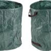 HI 2x Sac Poubelle De Jardin Pop-up Vert 272 Litres - Sacs De Jardinage Poubelle De Jardin Pliable - Nettoyage / Rangement Du Jardin