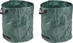 HI 2x Sac Poubelle De Jardin Pop-up Vert 272 Litres - Sacs De Jardinage Poubelle De Jardin Pliable - Nettoyage / Rangement Du Jardin