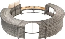 Steps Rondes De Jardin Pour Spa Avec Rangement Intégré - Bordure Avec Rangement Et Siège - Pour Hot De Piscine Spa Spa - Poly Rotin Grijs Bois Dur Rond En Acier Enduit De Poudre Taille Intérieure 203 Cm -Vendite Pelouse Pro 1200x725 1