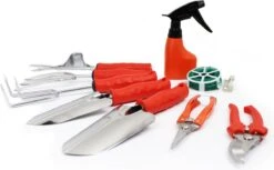 Ensemble D'outils De Outils De Jardin Set De Jardinage 9 Pièces - Sécateur Ciseaux De Jardin Ciseaux à Fleurs Pelle De Jardin Pulvérisateur De Pulvérisateur De Plantes Râteau à Main Orange -Vendite Pelouse Pro 1200x744 1