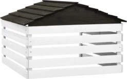 VidaXL Auvent Pour Tondeuse à Gazon 78 X 74 X 54 Cm Bois D'épicéa Noir Et Blanc -Vendite Pelouse Pro 1200x747