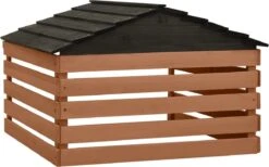 VidaXL Auvent Pour Tondeuse à Gazon 78 X 74 X 54 Cm Bois D'épicéa Noir Marron -Vendite Pelouse Pro 1200x748 1