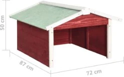 VidaXL Auvent Pour Tondeuse à Gazon 72 X 87 X 50 Cm Bois D'épicéa Rouge Et Blanc -Vendite Pelouse Pro 1200x751 4