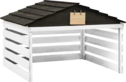 VidaXL Auvent Pour Tondeuse à Gazon 78 X 74 X 54 Cm Bois D'épicéa Noir Et Blanc -Vendite Pelouse Pro 1200x781 3