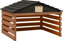 VidaXL Auvent Pour Tondeuse à Gazon 78 X 74 X 54 Cm Bois D'épicéa Noir Marron -Vendite Pelouse Pro 1200x783