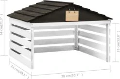 VidaXL Auvent Pour Tondeuse à Gazon 78 X 74 X 54 Cm Bois D'épicéa Noir Et Blanc -Vendite Pelouse Pro 1200x789 2