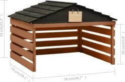 VidaXL Auvent Pour Tondeuse à Gazon 78 X 74 X 54 Cm Bois D'épicéa Noir Marron