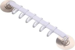 Ventouse En Plastique Pour Salle De Bain - Crochet Organisateur - 1 Cintre - Support Mural Pour Cuisine - Salle De Bain - Porte-serviettes Avec 6 Crochet - Wit
