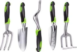 Ensemble D' Outils De Jardin - 5 Pièces - Jardinage - Pelle à Plantes - Pelle De Jardin - Râteau De Jardin - Fourche De Jardin - Ramasse-herbe