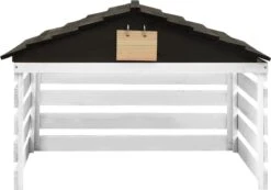 VidaXL Auvent Pour Tondeuse à Gazon 78 X 74 X 54 Cm Bois D'épicéa Noir Et Blanc -Vendite Pelouse Pro 1200x840 1