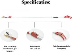 Sécateur Télescopique Recalma - Ciseaux à Rosiers - Sécateur Et Scie à Branches - Lame De Scie - Ciseaux à Fleurs - Ébrancheur - Scie - Télescopique 130 à 220 Cm -Vendite Pelouse Pro 1200x866 1