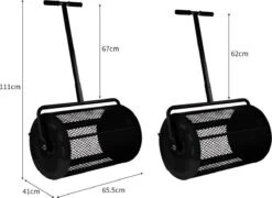 Épandeur De Compost Zwart T-Mech - Capacité De 80 L - Conception Légère - Porte à Charnière - Comprend Des Gants De Jardin -Vendite Pelouse Pro 1200x873 2