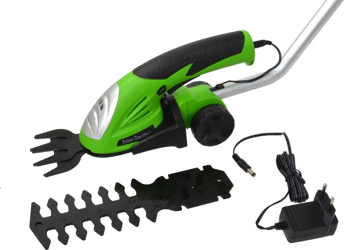 John Gardener Cisailles à Arbustes électriques / Cisailles à Gazon - Taille-haies - Batterie Au Lithium - AVEC 2 Lames, Chargeur Et Bâton - Largeur De Coupe 6 Cm - 7,2 V 1 John Gardener Cisailles à Arbustes électriques / Cisailles à Gazon - Taille-haies - Batterie Au Lithium - AVEC 2 Lames, Chargeur Et Bâton - Largeur De Coupe 6 Cm - 7,2 V