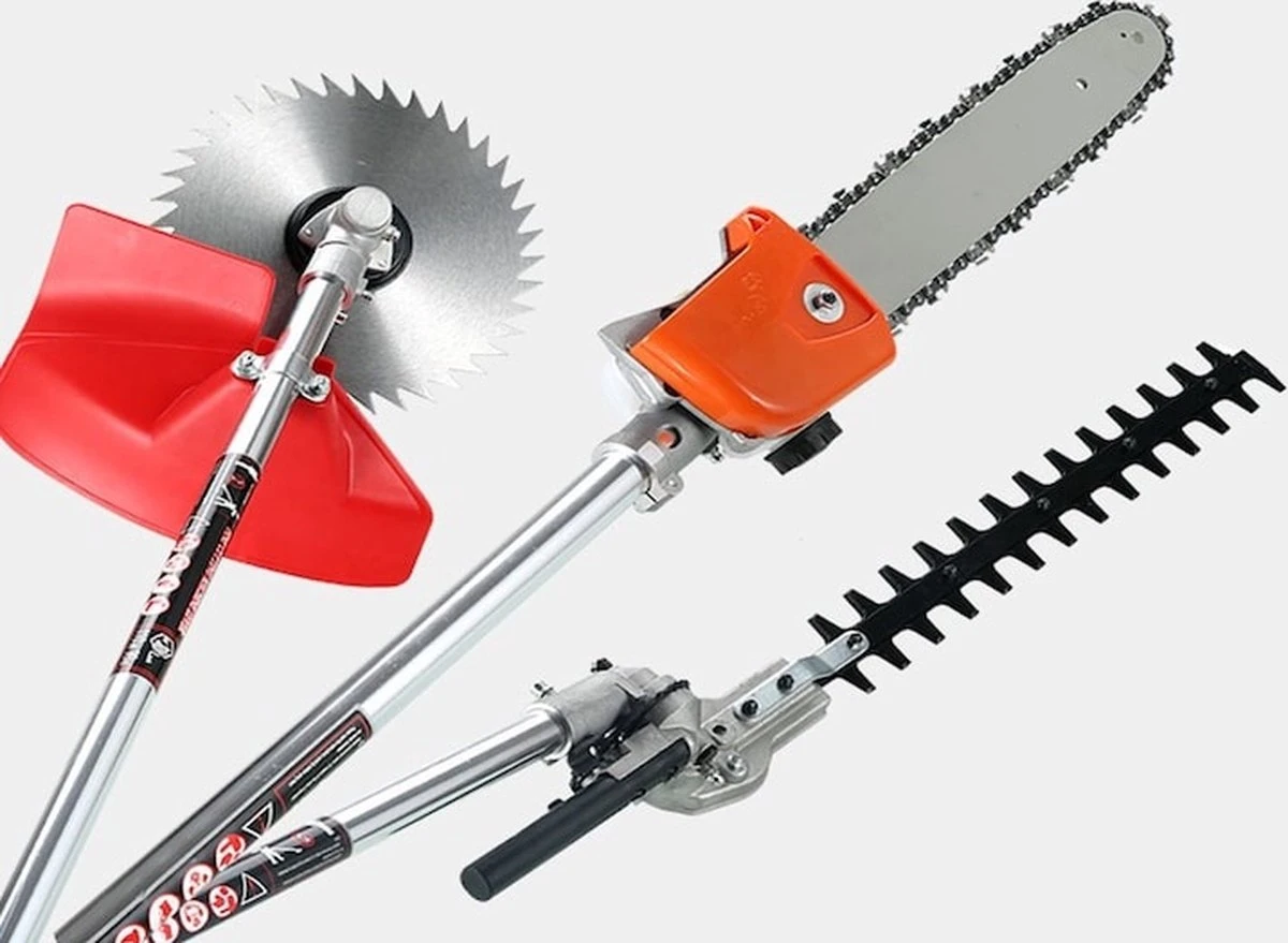 Outil Multifonction 5 En 1 Powertech, Débroussailleuse, Taille-haie, Tronçonneuse, Scie D'élagage + Bobine De Fil Et 3 Lames De Coupe 8 Outil Multifonction 5 En 1 Powertech, Débroussailleuse, Taille-haie, Tronçonneuse, Scie D'élagage + Bobine De Fil Et 3 Lames De Coupe – Image 8